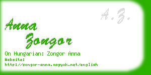 anna zongor business card